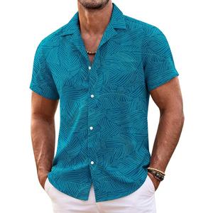 COOFANDY Mens Hawaiian Shirt Short Sleeve Floral Button Down Shirts Tropical Summer Beach Shirts 2XL