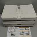 4 Tier Plastic Storage Bins with Lid 23QT, Stackable Storage Containers with Wheels, Folding Storage Boxes, Collapsible Storage Bins, Closet Organizers and Storage for Living Room,Office,Dorm (White)