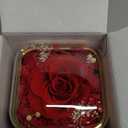 Preserved Red Real Rose with Heart Necklace -Eternal Flowers Rose Birthday Gifts for Women Wife Mom Girlfriend Grandma Gifts Idea on Christmas Valentines Mothers Day for Her-Red