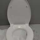 Elevated Toilet seat 3 inch, Elongated Toilet seat risers for Seniors, Slow Close, Heavy Duty, Never Loosen, Raised Toilet seat Elongated Bowl, White(18.5)