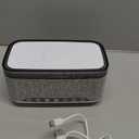 S300 10W Stereo Portable Bluetooth Speaker with 15W Fast Wireless Charging, 13-Color Dimmable Night Light, White Noise, Alarm, FM Radio, BT5.3, TWS, for Home, Office, Bedroom (White)