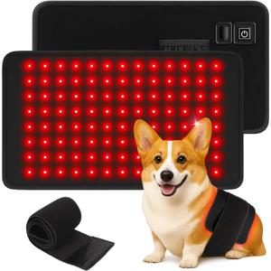 Red Light Therapy Belt for Dogs, Portable 16  8 in 660/850 nm 120-LED Pad, Wearable Infrared Device for Stiff Joints & Back Comfort, Flexible Wrap Straps