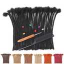 Loc Extensions Human Hair 6 Inch 0.4 cm Dreads Extensions for Men Women Short Dreadlock Extensions Real Human Hair Locs Extensions Natural Black Handmade Permanent Locs (0.4cm 1B 6 Inch 30 Strands)