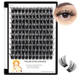 Bodermincer Lash Clusters D Curl Black/Brown/Colored Lashes 10-12-14/12-14-16/16-18-20mm Mixed Lash Clusters Kit For Beginner (M01# 16-18-20mm Mixed)
