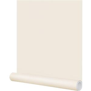 FUKU MON 24"x394" Beige Peel and Stick Wallpaper Matte Beige Cream Contact Paper Solid Beige Wall Paper Self-Adhesive Thick Vinyl Removable Texture Cream Wallpaper for Cabinets Wall Decoration