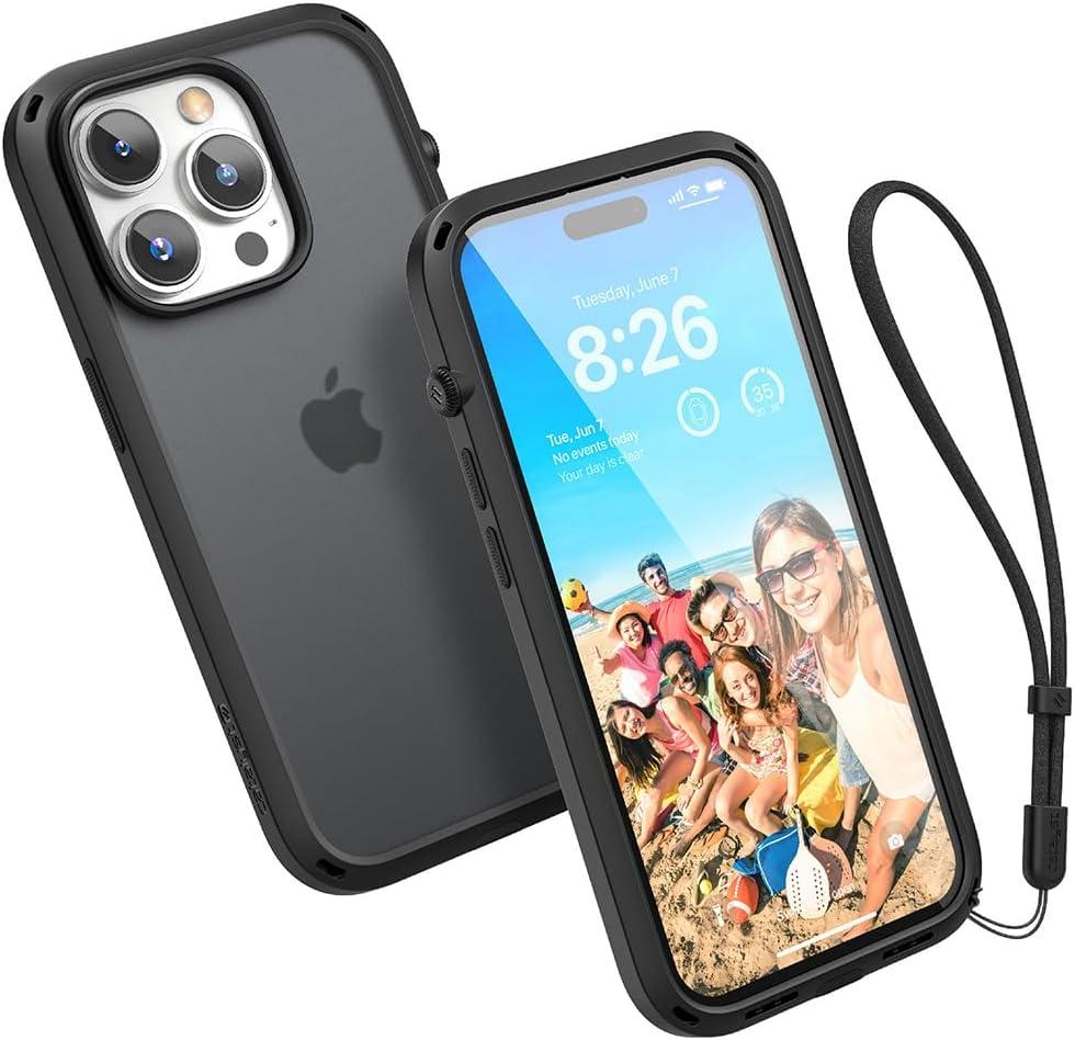 Catalyst Influence Case for iPhone 14 Pro, 2.5X Higher Drop Protection, Fingerprint Resistant, Durable, Easy to Clean and Install, 30% Louder Forward Audio, Lanyard Included Black