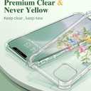 GVIEWIN for iPhone 11 Case Floral, with Screen Protector&Camera Lens Protector,[Non Yellowing] Soft Shockproof Clear Phone Protective Cover for Women, Flower Pattern Design 6.1"(Bloomcore/Green)
