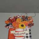 Spiareal Fall Thanksgiving Door Decoration Wooden Welcome Sign Sunflower Fall Hanging Decor Autumn Pumpkin Sign for Front Door Rustic Wreath Porch Wall Art Outdoor Farmhouse Home Porch Greeting Party