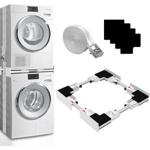 Upgrade Washer Dryer Stacking Kit, Universal Washer Dryer Stacking Kit Adjustable 29/28/27/26/25/24 Inch, Small Space Saving Solution Stacking Kit for Washer and Dryer with Ratchet Strap