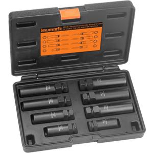 8PCS Wheel Lock Removal Kit Tool, SAE Metric Lug Nut Master Key Set, Wheel Lock Key for Easily Removing Locking Lug Nuts on Aftermarket and Wheels Tire