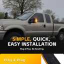 2 PCS LED Side Mirror Marker Lights for Fo-rd 2003-2007 F250 F350 F450 F550 Super Duty / 2000-2005 Excursion, LED Sequential Side Mirror Turn Signal Lamp Assembly, Amber Lens