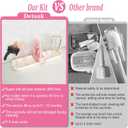Pink Travel Baby Bottle Cleaner Kit – 6-in-1 Portable Brush Set with Drying Rack & Storage Case | Baby Travel Essentials for Flying, Newborn Bottle Cleaning & Breast Pump Parts On-The-Go