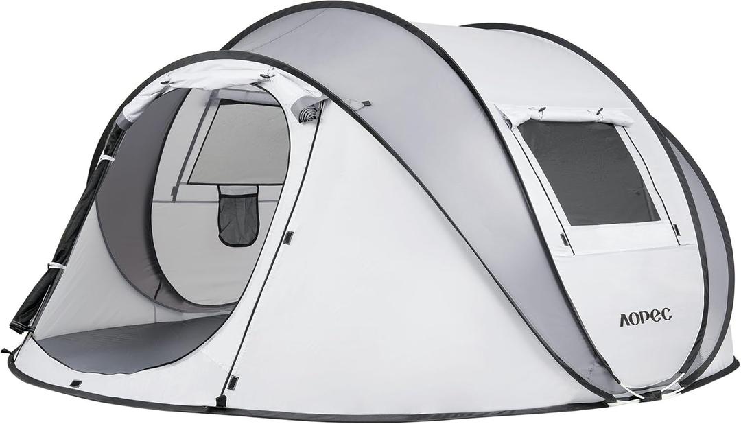 Pop Up Camping Tent, 2/4/6 Person Instant Tent Waterproof PU4500mm, Spacious Ventilated Camping Tent with Front Porch, Quick Setup Lightweight Portable for Outdoor Camping Hiking Beach