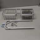 Adjustable Shower Caddy Hanging - Never Rust Shower Organizer Hanging, Aluminum Shower Racks for Inside Shower - Bathroom Organizers and Storage with 2 Soap Holders and 2 Removable Hooks, Silver