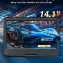 WONNIE 16.9" Portable Blu-ray Player with 14.1" 1080P Full HD Large Swivel Screen, Blu-ray DVD Player with HDMI Out & AV Out, 4-5 Hours Rechargeable Battery, Support USB/Micro SD Card