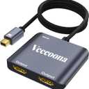 Mini DisplayPort to Dual HDMI Adapter | 4K60Hz, Thunderbolt 2 DP Male to HDMI Female Splitter Extended Display port splitter for Dual monitors, for MacBook Air/Pro, Mac mini, Surface Pro/Dock