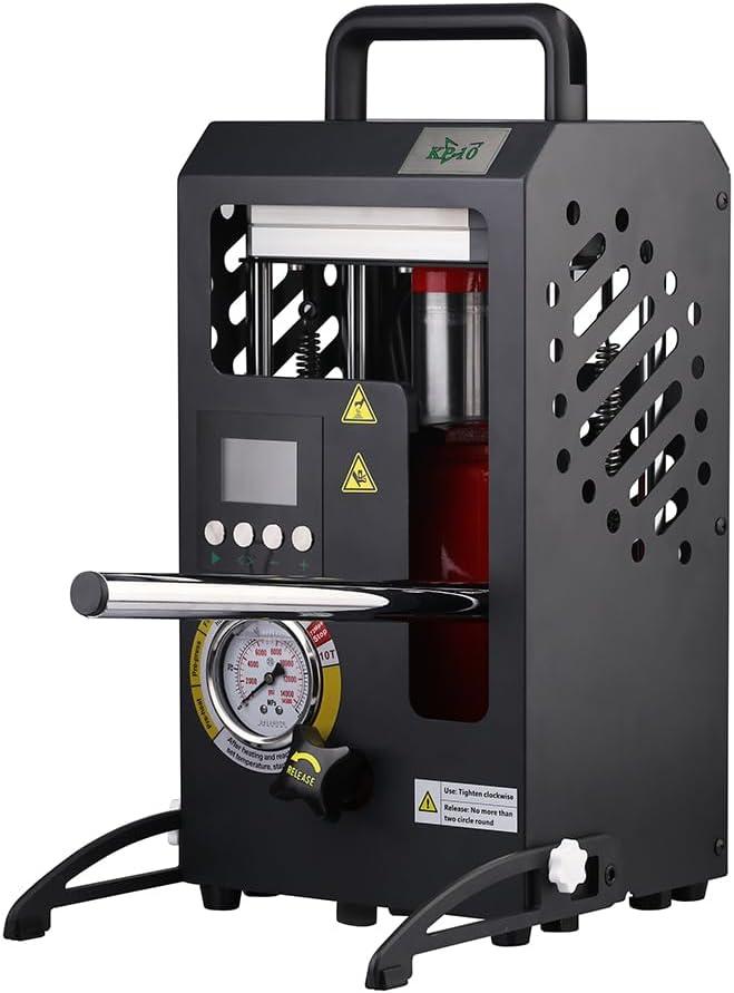 10 Tons Heat Press Machine with 5.9" X 5.9" Dual Heated Plates Manual Press with LCD Digital Display Screen & Precise Pressure Gauge 110V/220V