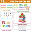 4 x Motivational Bulletin Board Decoration Set Classroom Affirmation Station Bulletin Board in This School Classroom Cutouts for Back to School Elementary Home Wall Door Supplies