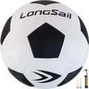 Foam Waterproof Soccer Ball USA Size 3,4,5 Kids Youth Adult Seamless High Durability Leisure Sports Beginners Club Competition Training (Black/White, Size 4)