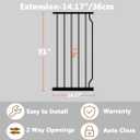 Fairy Baby Safety Gate 14.17 inch Extension for Extra Wide Baby Gate Dog gate Pressure Mounted Walk Through Pet Gate Black