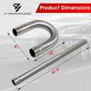 3 Inch Universal T304 Stainless Steel Exhaust Pipe Tubing Kit 16 Gauge Custom Straight U Bend 45 & 90 Degree Mandrel 8PCS