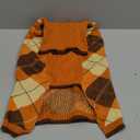 KOOLTAIL Fall Dog Sweater Pet Knitted Clothes - Classic Plaid Pullover Turtleneck Thanksgiving Dog Sweaters with Leash Hole, Thick Cold Weather Pet Outfits for Small Medium Large Dogs Cats Puppy L (Orange)