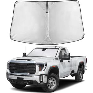 EcoNour Windshield Sunshade Compatible for GMC Sierra 1500 2500 3500 2019-2024 2025 2026, Sun Visor for Front Window Sun Shade Cover, UV Heat Blocker & Protector, Car Accessories