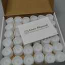 Homemory 72-Pack Novelty Flickering Flameless Tea Lights, 200+Hours Battery Operated, Fake Electric LED Votive Candles for Small Wedding Table Centerpieces, Proposals, Anniversaries (Warm White Glow, White Base)