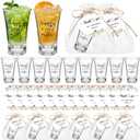Reallnaive 30 Sets Bridal Shower Favors for Guests Happily Ever After Bride Acrylic Clear Shot Glasses with Thank You Tags and Organza Bag Wedding Party Favors Souvenir Gift for Bachelorette Bridal