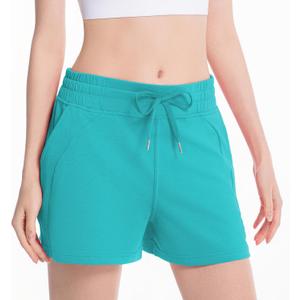 Sweat Shorts for Women Casual SweatShorts Summer Comfy Athletic Workout Beach Lounge Shorts with Pockets (X-Small, Cyan Blue)