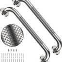 2 Pack 20 Inch Brushed Nickel Anti-Slip Knurled Shower Grab Bar