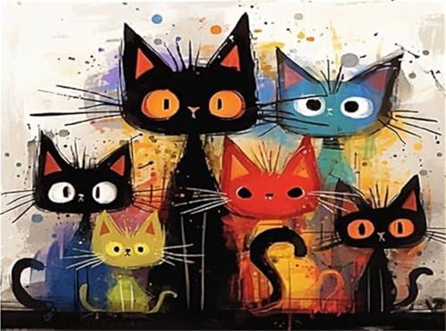 Cat Paint by Numbers Kits for Adults,Easy Adult Painting by Number on Canvas for Beginner, DIY Watercolor Painting for Gift Home Decor Relax. (cat)