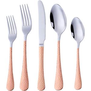 Buyer Star 20-Piece Heavy Duty Silverware Flatware Set for 4, Stainless Steel Luxury Cutlery Sets for Home Restaurant Hotel, Rose Gold, Mirror Polish, Dishwasher Safe Buyer Star 20-Piece Heavy Duty Silverware Flatware Set for 4, Stainless Steel Luxury Cutlery Sets for Home Restaurant Hotel, Rose Gold, Mirror Polish, Dishwasher Safe