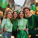 TURNMEON 150 Pack St Patricks Day Accessories, 33" St. Patricks Day Bead Necklace St Patricks Day Decorations Green Necklaces Bulk for St. Patricks Day Mardi Gras Parade Throws Birthday Party Favors