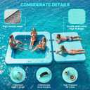 2 in 1 Inflatable Floating Dock, 8.2FTx7.2FT Floating Mat with Mesh Swim Area & Portable Pool Island Platform with Air Pump, Repair Kit, Storage Bag & Linking Ropes for Swimming, Lake, Beach