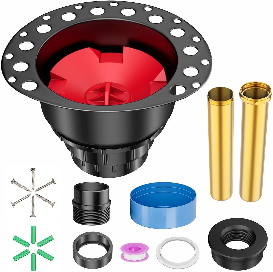 Freestanding Tub Drain Kit, PVC Bathtub Drain Rough-in Kit，Compatible with Free Standing Bathtubs, Floor Mounted Bathtubs and Island Bathtub, with PVC Plastic Adapter and Brass Tail Pipes