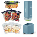 FoodSaver Mini Handheld Vacuum Sealer Machine with Marinate Setting & Charging Dock | Cordless Food Vacuum Sealer for Freezer, Storage, Sous Vide, Meal Prep | Blue