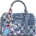 Cute Womens Purses and Handbags, Blue Denim Shoulder Bag Cartoon Crossbody Bags With Detachable Strap