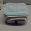 Bento Snack Boxes (4 Pack)- Reusable 4-Compartment Meal Prep Containers for Kids and Adults, Perfect Food Storage School, Compact Stackable (Wheat(Green/Blue/PK/Beige))