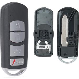 Key Fob Shell Case Replacement Fits for Mazda 3 6 Miata MX-5 CX-5 CX-9 2014 2015 2016 2017 2018 2019 Keyless Entry Remote Control 4 Button Pad Key Fob Cover Key Fob Shell Case Replacement Fits for Mazda 3 6 Miata MX-5 CX-5 CX-9 2014 2015 2016 2017 2018 2019 Keyless Entry Remote Control 4 Button Pad Key Fob Cover