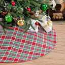 Christmas Plaid Tree Skirt 24 Inch Red Blue Green Buffalo Checked Tree Skirt Small Tree Skirts Xmas Holiday Home Indoor Decor for New Year Tree Ornaments