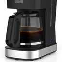 BLACK+DECKER CAFCRAFT 12-Cup Coffee Maker, One-Switch Drip Coffeemaker with Vortex Showerhead Technology, Sneak-A-Cup, Keep Warm Function, Stainless Steel