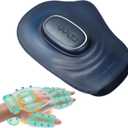 Portable Hand and Wrist Massager with Heat and Compression, 3 Modes, 3 Intensities and 3 Temps (100F116F), for Palm & Fingers, Rechargeable, Home, Office, Travel (Blue)