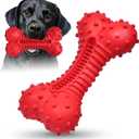 Dog Toys for Aggressive Chewers, Dog Chew Toys for Medium Large Dogs, Durable Natural Rubber Dog Toys with Bacon Flavor, Indestructible Dog Toy, Red