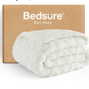 Bedsure Gentlesoft Sherpa Fleece Throw Blanket for Couch - Fluffy & Cozy Cable Jacquard Tufted Throw for Women Gift, Thick and Warm Christmas Blanket for Winter, Cream, 50x60 Inches