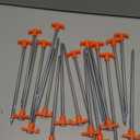 Cheardia 20 Pack Tent Stakes Heavy Duty, 9.75 Inch Yard Stakes Non-Rust Metal Tent Pegs Ground Stakes Tent Spikes for Camping Patio, Garden, Canopies, Grassland, Outdoor, Orange