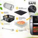 Balter Air Fryer Oven 6-in-1, 13 QT XXL Airfryer, stainless steel, Touchscreen, Rotisserie, Food Dehydrator, Convection Oven, Bake, Broil, Reheat, Windowed Door, Recipe Book