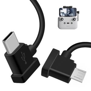 Coolden USB C to Micro USB Remote Controller Cable for Drone DJI Mini 4/3 Pro Mini 2 DJI Mavic 3/Air 2 DJI RC-N1/RC 2/Pro to Phone Micro USB Cable 90 Degree OTG Data Cord Accessories 1FT