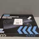 Wireless Keyboard and Mouse Combo, Wave Keys Full-Sized Ergonomic Keyboard with Cushioned Plam Rest, Phone Holder, Comfortable Natural Typing, 2.4G Cordless Set for Computer, Laptop, PC, Mac, Windows (Black)