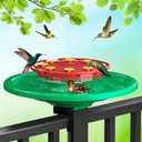 NeepeCiko Hummingbird Feeders for Outdoors, Big Ant Moat Perch with 8 Bee Guard Feeding Ports, Adjustable C-Clamp Stand, 13 oz Hummingbird Feeders for Outside Garden Yard